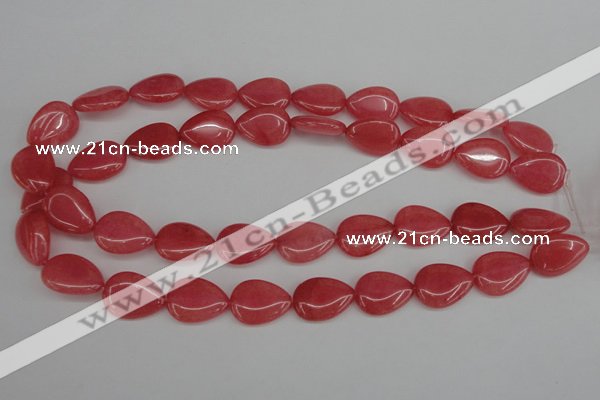 CCN2186 15.5 inches 15*20mm flat teardrop candy jade beads