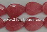 CCN2188 15.5 inches 15*20mm faceted flat teardrop candy jade beads