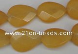 CCN2192 15.5 inches 15*20mm faceted flat teardrop candy jade beads