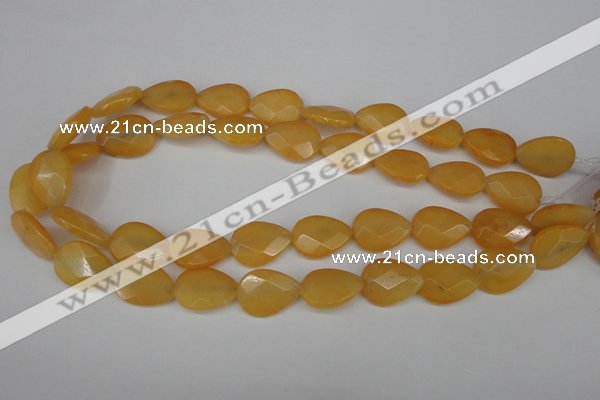 CCN2192 15.5 inches 15*20mm faceted flat teardrop candy jade beads