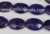 CCN2214 15.5 inches 13*18mm faceted oval candy jade beads