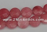 CCN2231 15.5 inches 12mm faceted coin candy jade beads wholesale