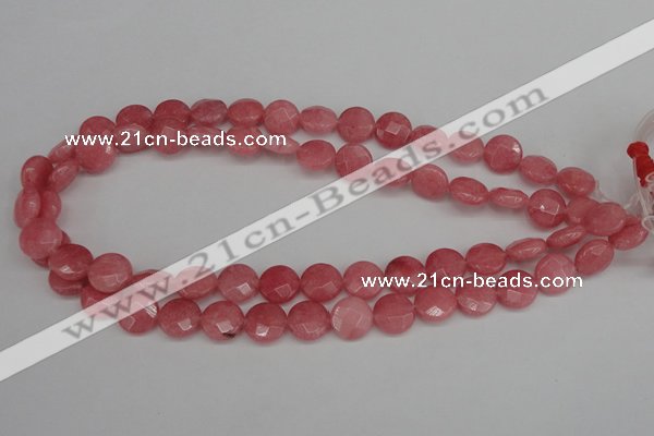 CCN2231 15.5 inches 12mm faceted coin candy jade beads wholesale
