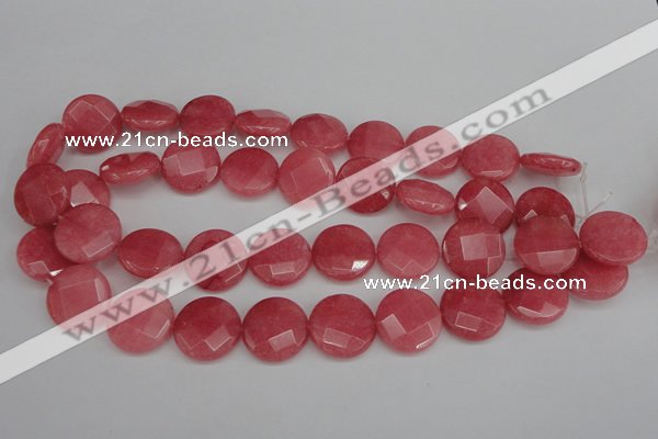 CCN2235 15.5 inches 20mm faceted coin candy jade beads wholesale