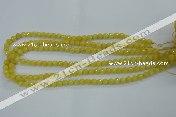 CCN2254 15.5 inches 6mm faceted round candy jade beads wholesale