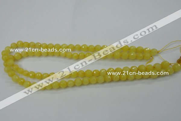 CCN2255 15.5 inches 8mm faceted round candy jade beads wholesale