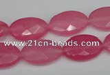 CCN227 15.5 inches 12*18mm faceted oval candy jade beads