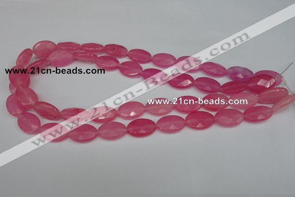 CCN227 15.5 inches 12*18mm faceted oval candy jade beads