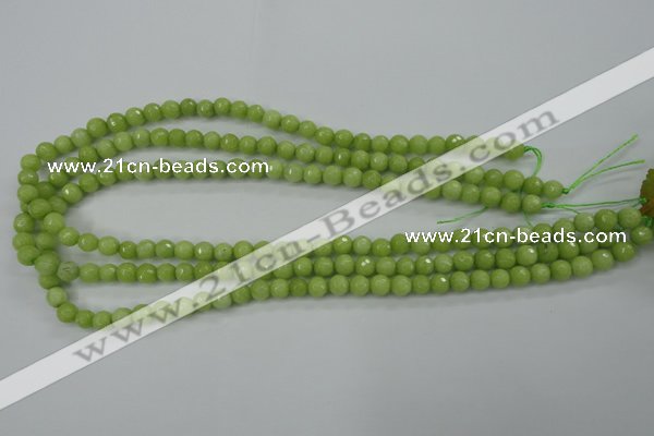 CCN2271 15.5 inches 6mm faceted round candy jade beads wholesale