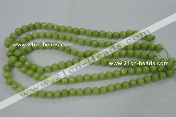 CCN2272 15.5 inches 8mm faceted round candy jade beads wholesale