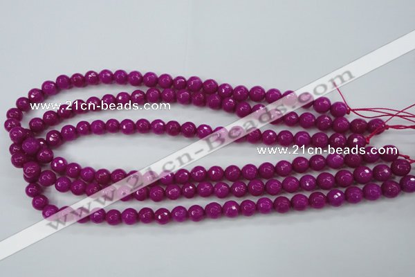 CCN2295 15.5 inches 8mm faceted round candy jade beads wholesale