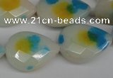 CCN2325 15.5 inches 18*25mm faceted flat teardrop candy jade beads