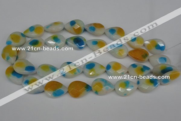 CCN2325 15.5 inches 18*25mm faceted flat teardrop candy jade beads