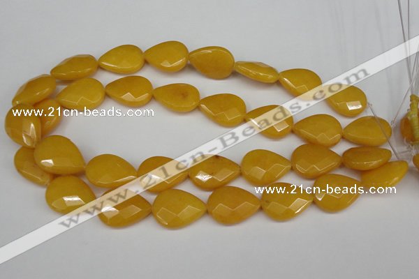 CCN2326 15.5 inches 18*25mm faceted flat teardrop candy jade beads