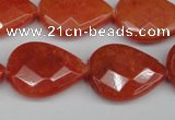 CCN2328 15.5 inches 18*25mm faceted flat teardrop candy jade beads