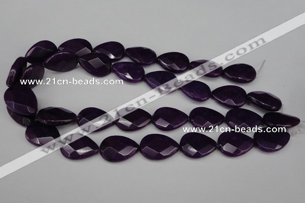 CCN2331 15.5 inches 18*25mm faceted flat teardrop candy jade beads