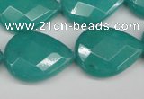 CCN2333 15.5 inches 18*25mm faceted flat teardrop candy jade beads