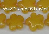 CCN2340 15.5 inches 20mm carved flower candy jade beads wholesale