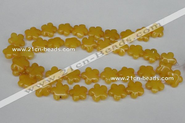 CCN2340 15.5 inches 20mm carved flower candy jade beads wholesale