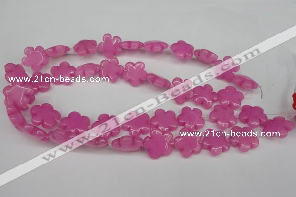 CCN2341 15.5 inches 20mm carved flower candy jade beads wholesale