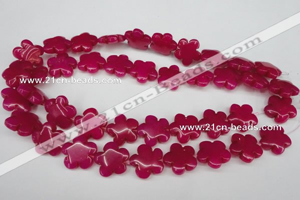 CCN2342 15.5 inches 20mm carved flower candy jade beads wholesale