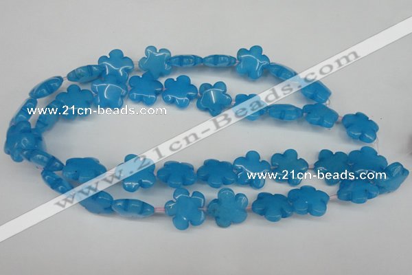 CCN2348 15.5 inches 20mm carved flower candy jade beads wholesale