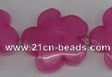 CCN2351 15.5 inches 30mm carved flower candy jade beads wholesale