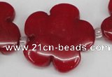 CCN2354 15.5 inches 30mm carved flower candy jade beads wholesale