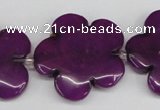 CCN2355 15.5 inches 30mm carved flower candy jade beads wholesale