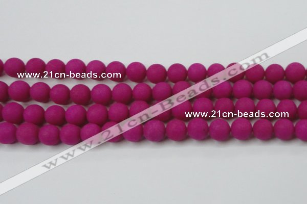 CCN2404 15.5 inches 4mm round matte candy jade beads wholesale