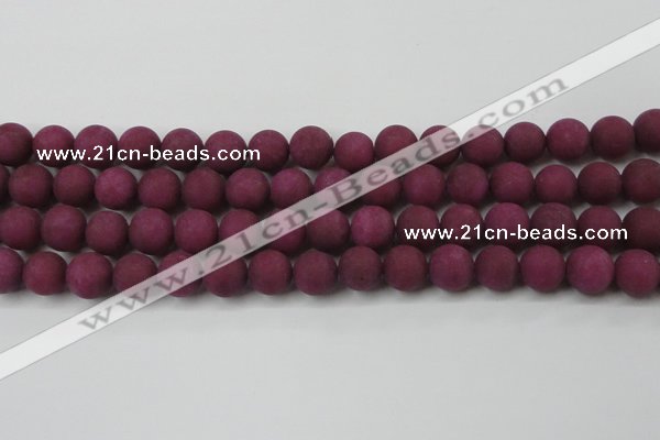 CCN2405 15.5 inches 4mm round matte candy jade beads wholesale