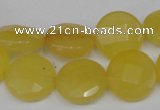 CCN241 15.5 inches 15mm faceted coin candy jade beads wholesale