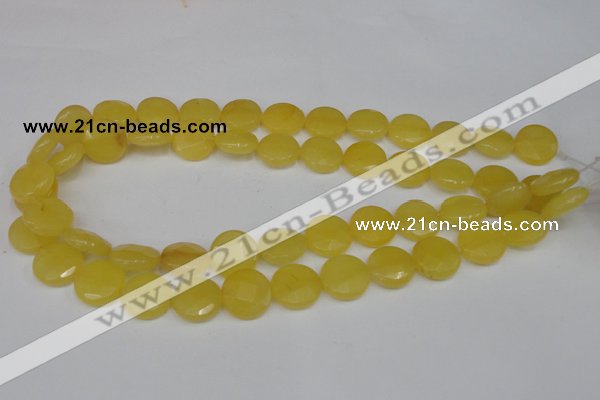 CCN241 15.5 inches 15mm faceted coin candy jade beads wholesale