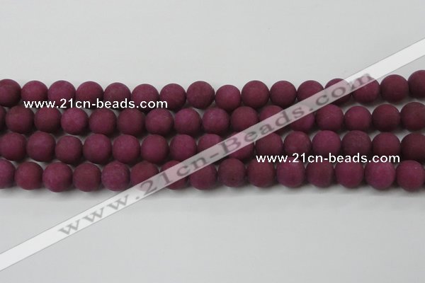 CCN2445 15.5 inches 8mm round matte candy jade beads wholesale