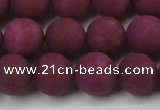 CCN2505 15.5 inches 14mm round matte candy jade beads wholesale