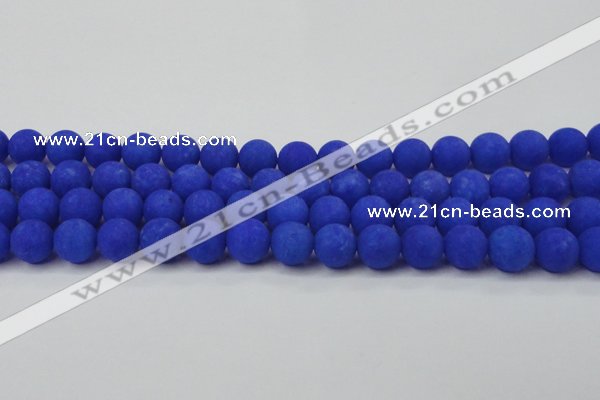 CCN2513 15.5 inches 14mm round matte candy jade beads wholesale