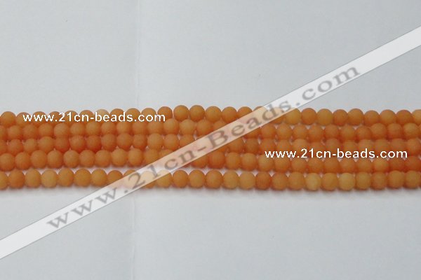 CCN2515 15.5 inches 4mm round matte candy jade beads wholesale