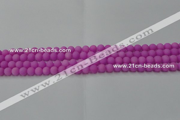 CCN2522 15.5 inches 4mm round matte candy jade beads wholesale