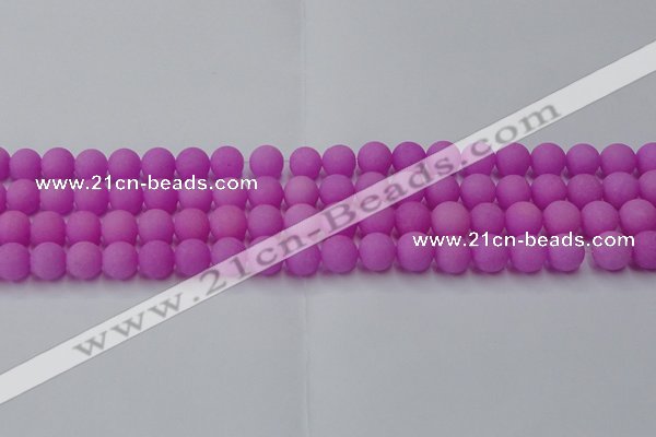 CCN2525 15.5 inches 10mm round matte candy jade beads wholesale