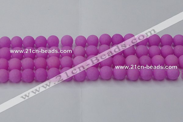 CCN2527 15.5 inches 14mm round matte candy jade beads wholesale