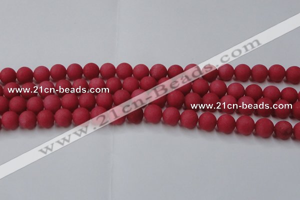 CCN2533 15.5 inches 12mm round matte candy jade beads wholesale