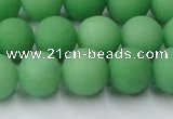 CCN2541 15.5 inches 14mm round matte candy jade beads wholesale