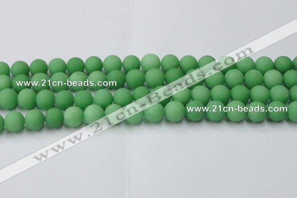 CCN2541 15.5 inches 14mm round matte candy jade beads wholesale