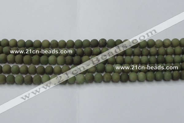 CCN2544 15.5 inches 6mm round matte candy jade beads wholesale