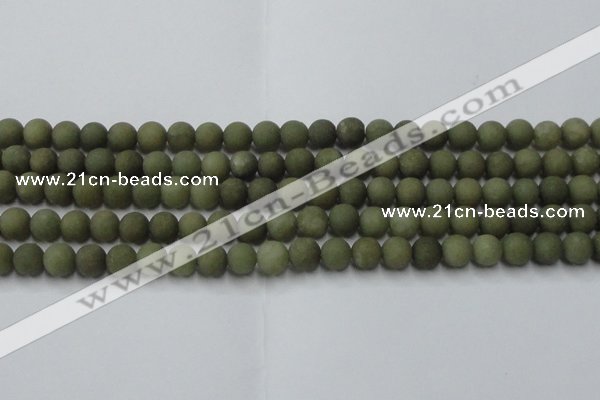 CCN2545 15.5 inches 8mm round matte candy jade beads wholesale