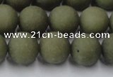 CCN2548 15.5 inches 14mm round matte candy jade beads wholesale