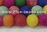 CCN2556 15.5 inches 14mm round mixed color matte candy jade beads