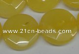 CCN260 15.5 inches 25mm faceted coin candy jade beads wholesale