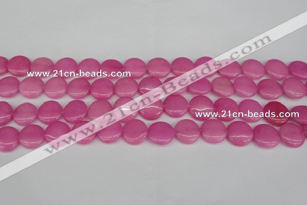 CCN2600 15.5 inches 18mm flat round candy jade beads wholesale