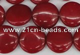 CCN2602 15.5 inches 18mm flat round candy jade beads wholesale